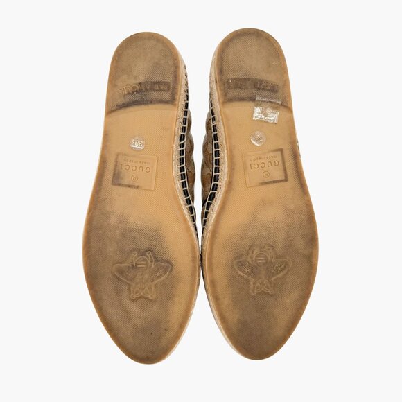 Gucci Pilar Marmont GG Espadrilles Size 38.5 US 8.5 Beige Monogram Quilted Flats - Picture 12 of 15